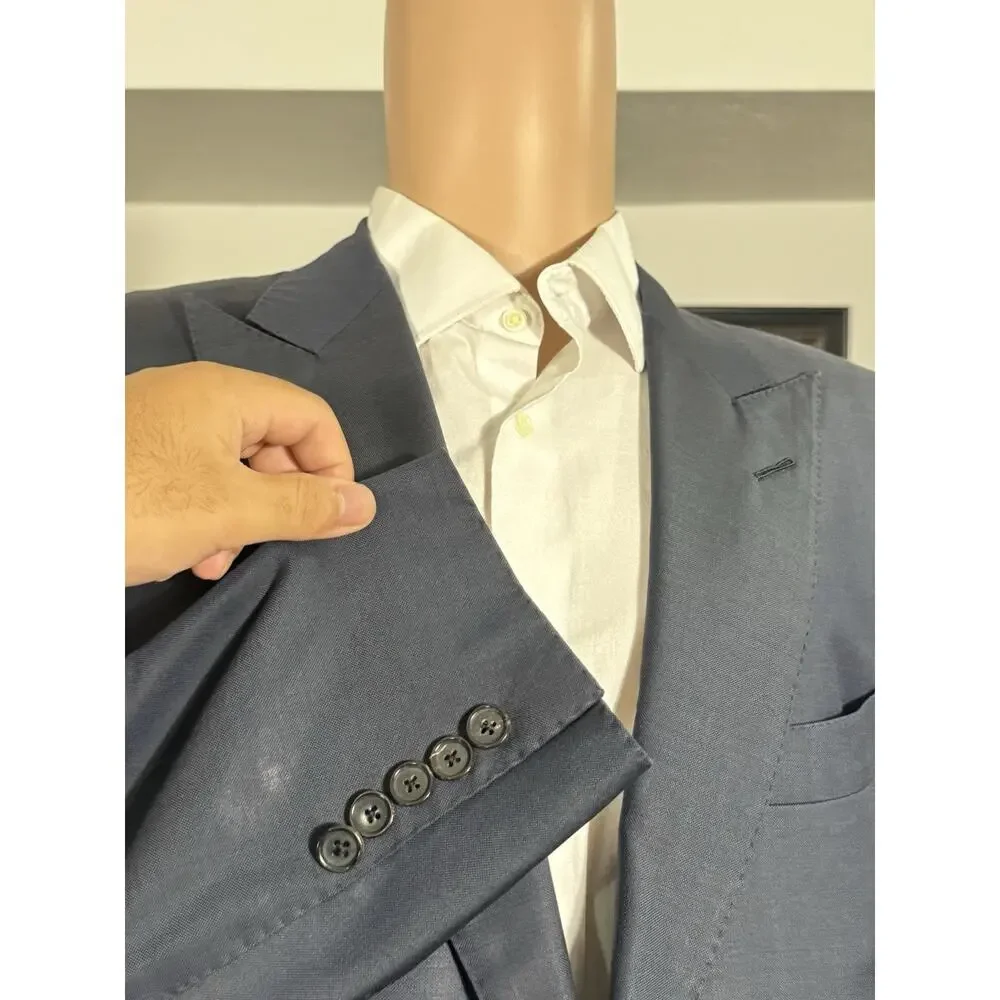 Tom Ford Navy Blue Peak Lapel Suit Jacket 56/46 Men’s Wool